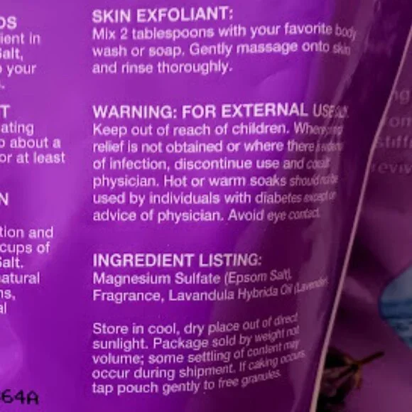 2pc LOT CVS Epsom Salt Lavender For Bath 44 Total Ounces (22 Ounces X 2)**NEW! - Picture 8 of 8